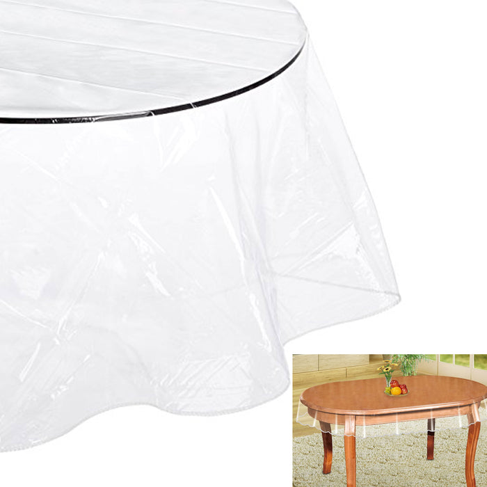 Window Clear Vinyl Oblong Tablecloth Protector Heavy Plastic Table Cover 54"X72"