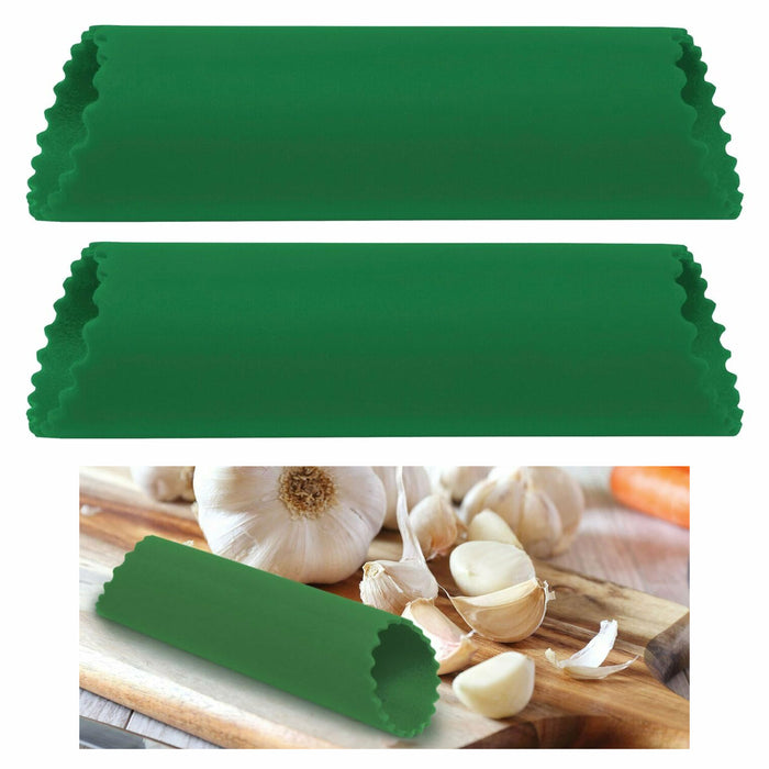 2 Pc Silicone Garlic Peeler Peel Cloves Easy Press Roller Kitchen Chef Tool New