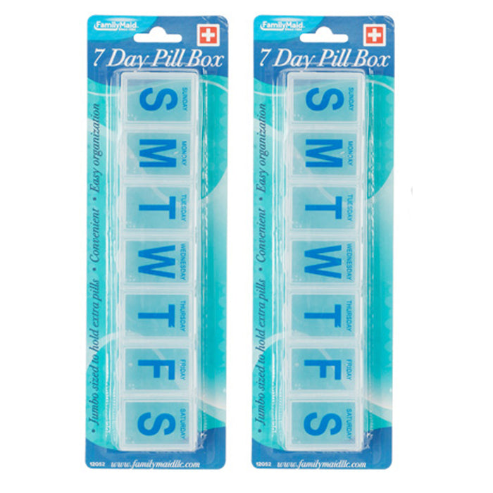 2pc Weekly Pill Box Organizer Jumbo Case Medicine Storage Vitamin Tablet  Holder