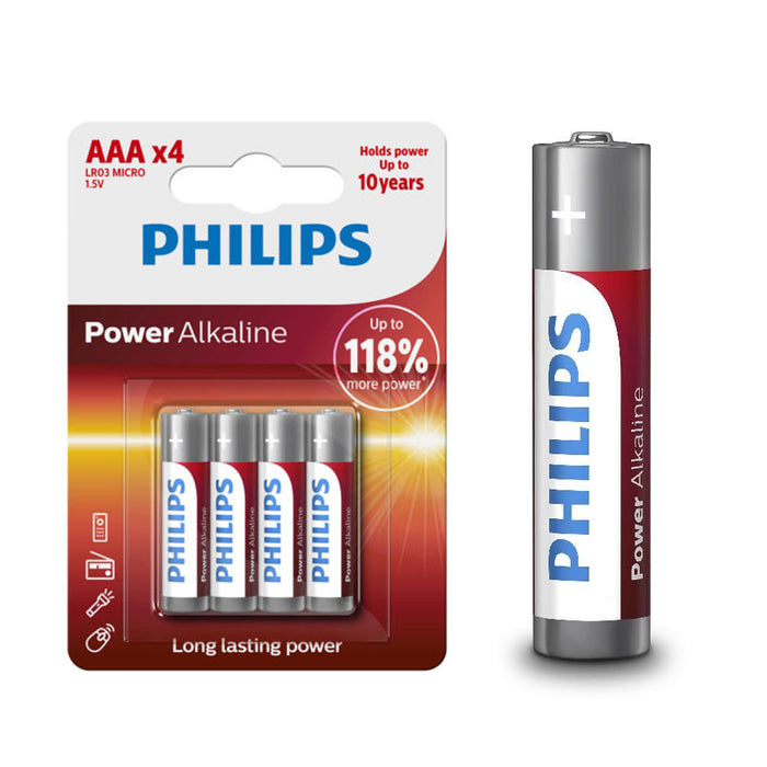 24 Pc Philips Alkaline Batteries 1.5V AAA LR03 AM4 Micro Exp 2026 Long Last Bulk