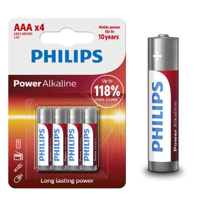 96 PCS Philips AAA 1.5V Alkaline Batteries LR03 AM4 Bulk Long Lasting Exp 2026