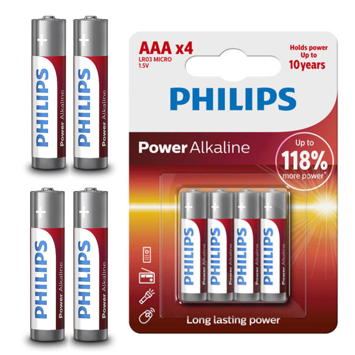 96 PCS Philips AAA 1.5V Alkaline Batteries LR03 AM4 Bulk Long Lasting Exp 2026