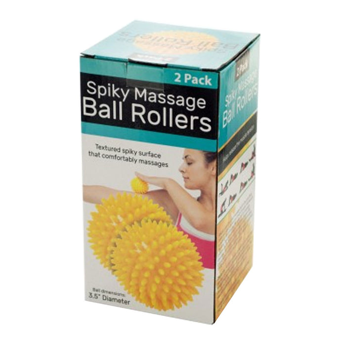 2 Spiky Massage Ball Roller Reflexology Hand Foot Body Stress Relief Fitness
