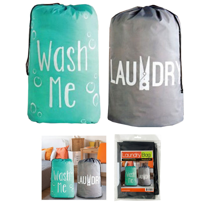 2 Laundry Bag Heavy Duty Commercial Nylon College Gym Jumbo Wash Clothes 22"x36"