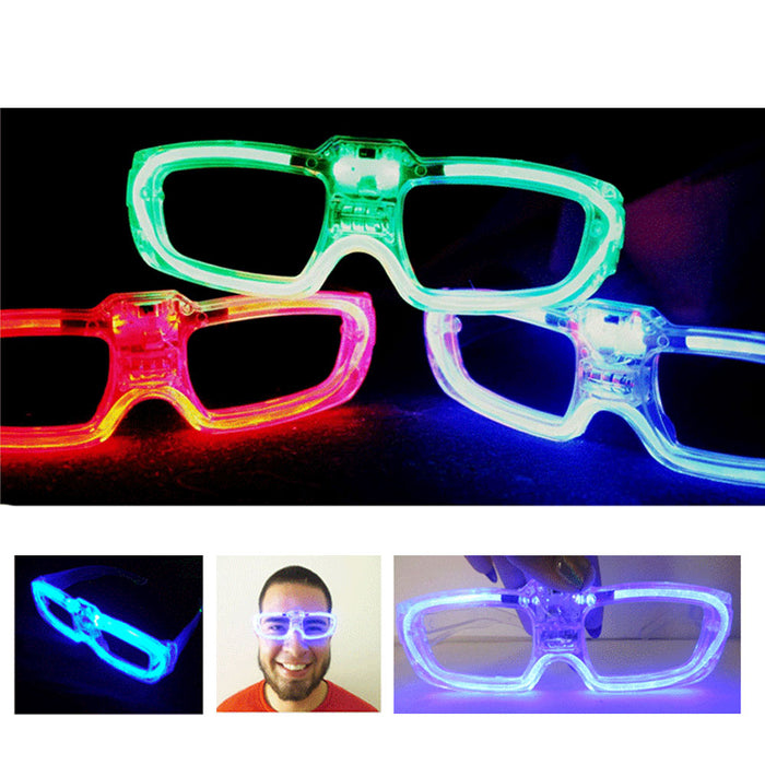 6 Pc Glow in the Dark Shutter Sunglasses Rave Glasses 80s Birthday Party Favors