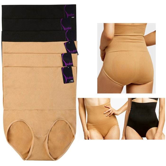 3 Pack Womens Tummy Control High Waist Shaper Panties Shapewear