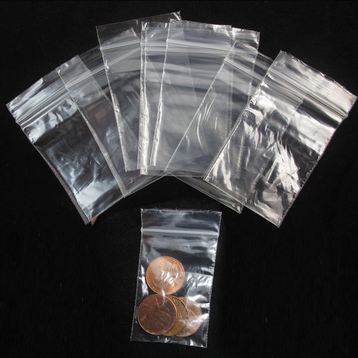 500 Small Baggies W 1.5"X2" H Mini  Reclosable Clear Poly Bag Plastic 2Mi