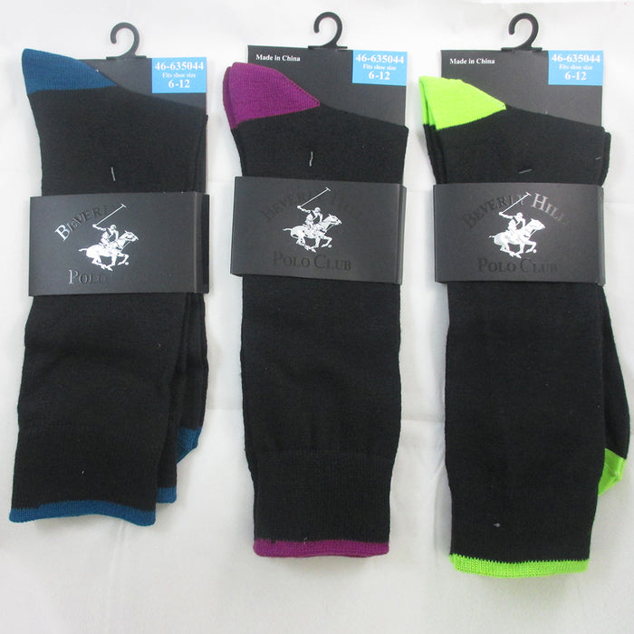 6 Pairs Beverly Hills Polo Club Mens Dress Socks Shoe Size 6-12 Casual AllTopBargains 6 Pairs Beverly Hills Polo Club Mens Dress Socks Shoe Size 6-12 Casual AllTopBargains