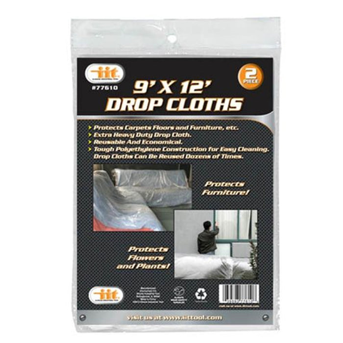 4 Pc Drop Cloth Heavy Duty Plastic Cover Furniture Floor Protector 9 x 12 Ft