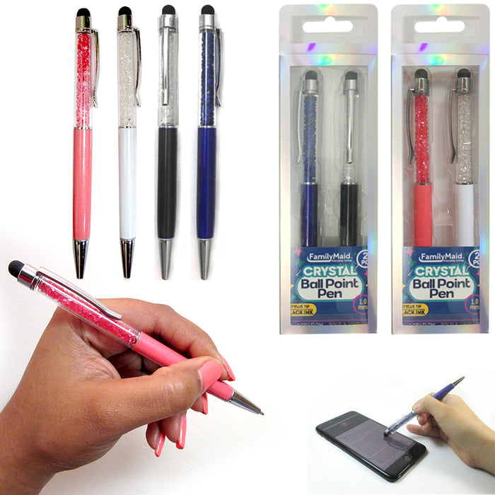 12 Pc Crystal Ball Point Touch Screen Pen Stylus Cell Phone iPhone iPad Tablet
