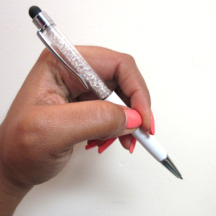 12 Pc Crystal Ball Point Touch Screen Pen Stylus Cell Phone iPhone iPad Tablet