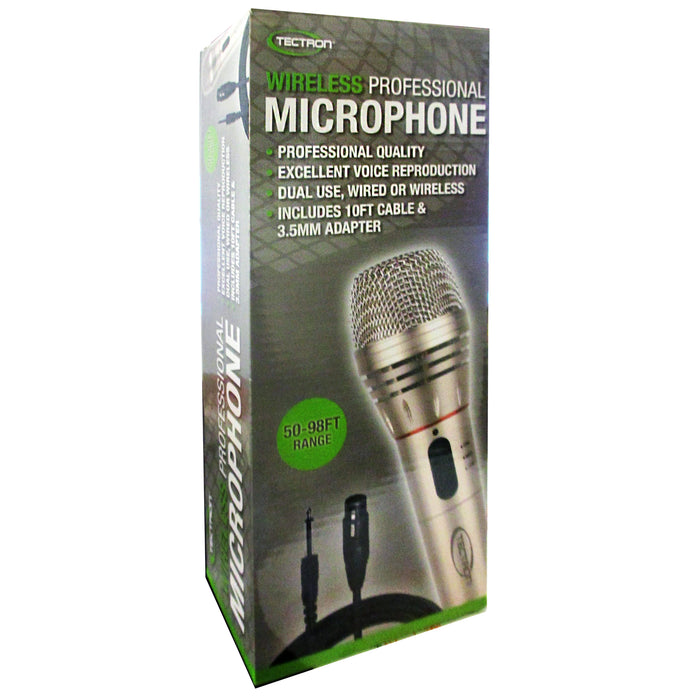 1 Professional Microphone System Wireless Cordless Receiver Handheld Mic Karaoke