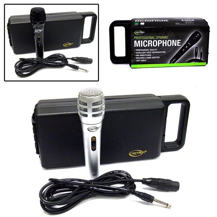Professional Dynamic Uni-Directional Wired Microphone 10' Cord Case Mic Karaoke