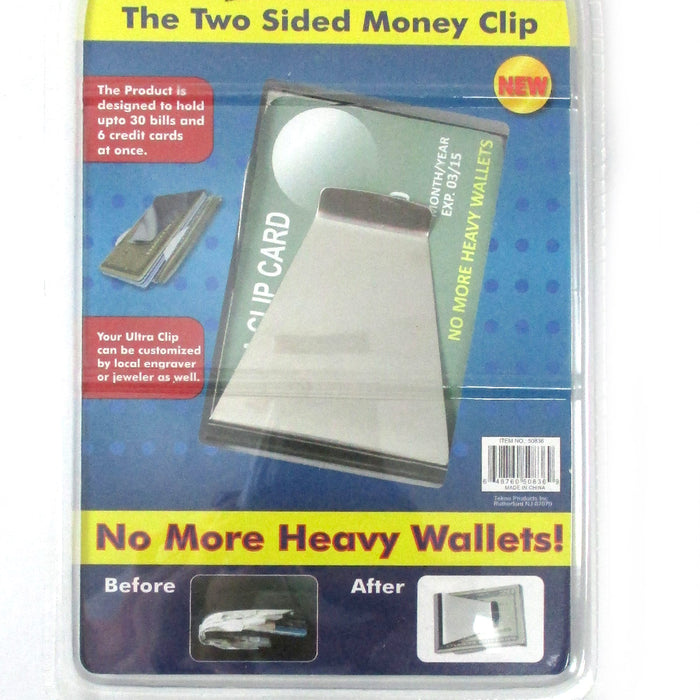 Ultra Slim Double Sided Money Clip Cash Credit Card Holder Wallet As Seen On Tv