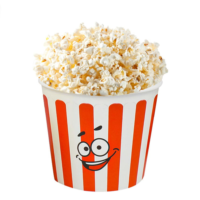1 Retro Style Reusable Plastic Popcorn Bowl Container Bucket 7" Tall Movie Night