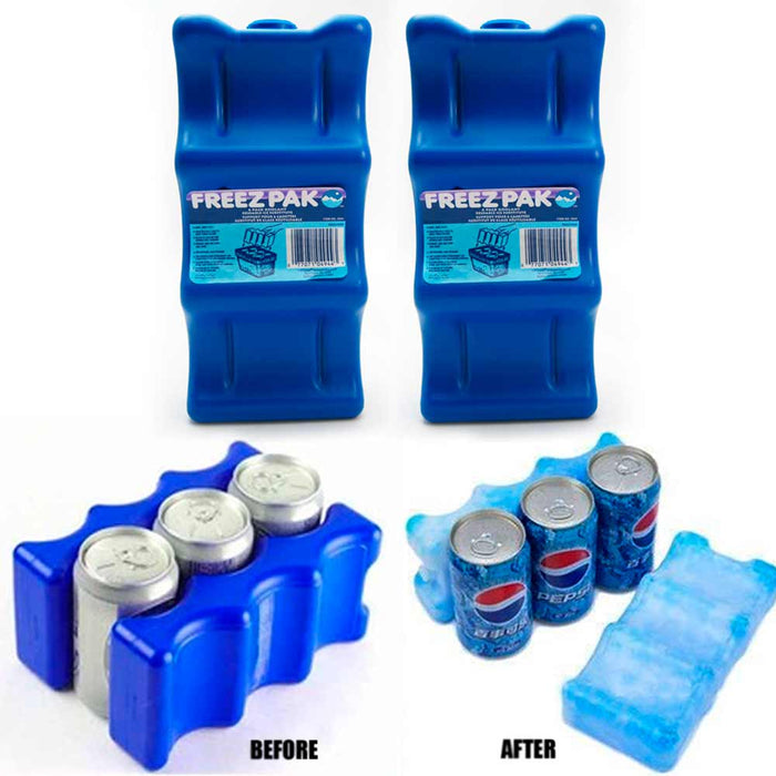2 x 6 Can Freez Kollant Can Cooler Pack Gel Cold Ice Substiute Hold 6 Soda Beer