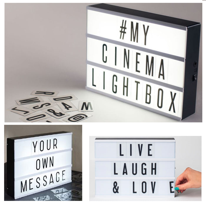 1 Cinema Light Box 100 Characters DIY Glow Up Letter Sign Message Marquee Mount