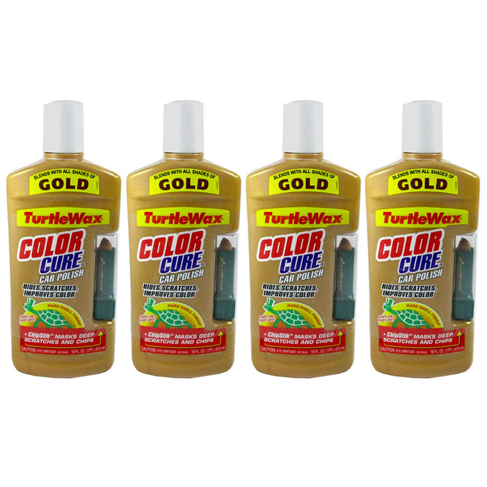 4 X Turtle Wax Color Magic Gold Car Polish Chipstick Scratches Detail 16Oz