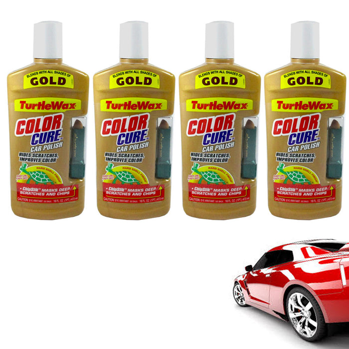 4 X Turtle Wax Color Magic Gold Car Polish Chipstick Scratches Detail 16Oz