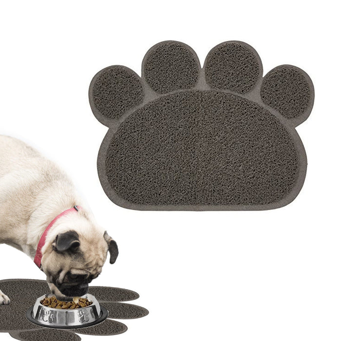 1 Paw Print Pet Bowl Mat Dog Cat Food Water Placemat Non Skid Easy Clean Feeding
