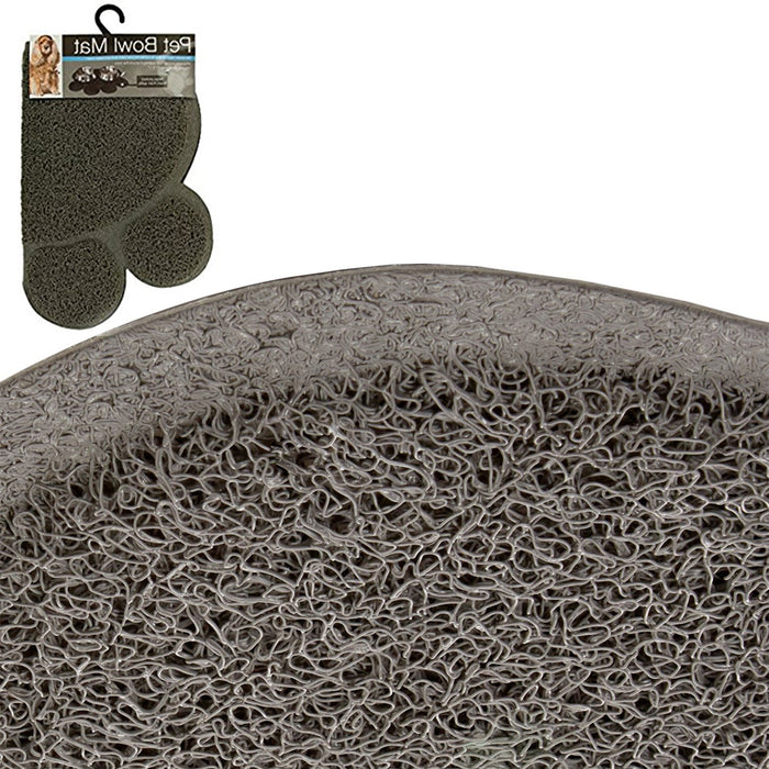 1 Paw Print Pet Bowl Mat Dog Cat Food Water Placemat Non Skid Easy Clean Feeding