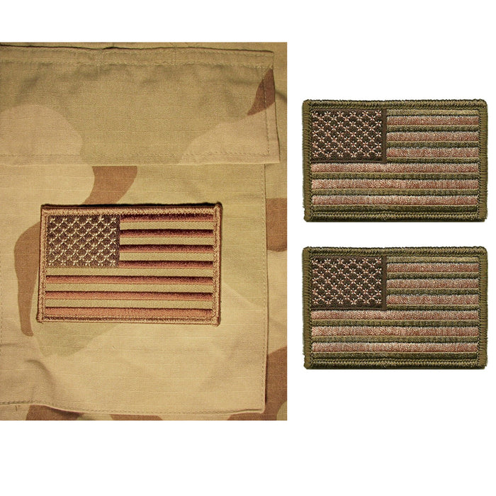 USA Flag Patch 3.5 x 2- Velcro - Red White Blue Gold