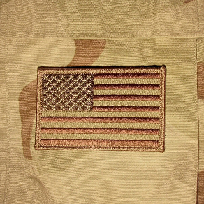 2 x USA PATCH AMERICAN FLAG TACTICAL US MORALE MILITARY DESERT FASTEN EMBLEM