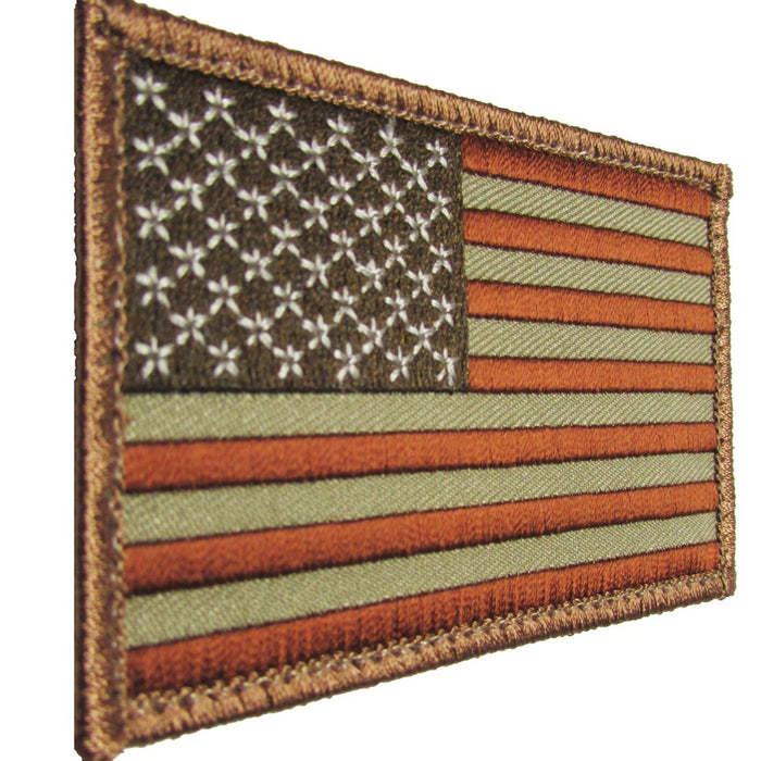 AMERICAN FLAG EMBROIDERED PATCH IRON-ON GOLD BORDER USA US UNITED STATES  QUALITY 
