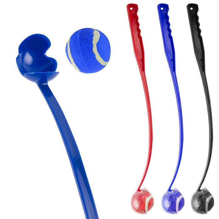 1 Pet Dog Ball Launcher Set Fetch Chuck Tennis Scoop Toss Play Game Fun Training