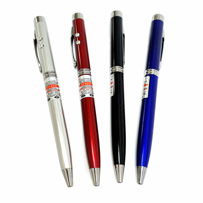 4 Pc Laser Pen Pointer Ballpoint Writing LED Flashlight Beam Light Interactive