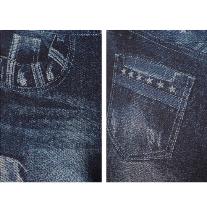 Womens Fashion Jeggings Jeans Look Printed Leggings Pants Stretchy Skinny Slim !