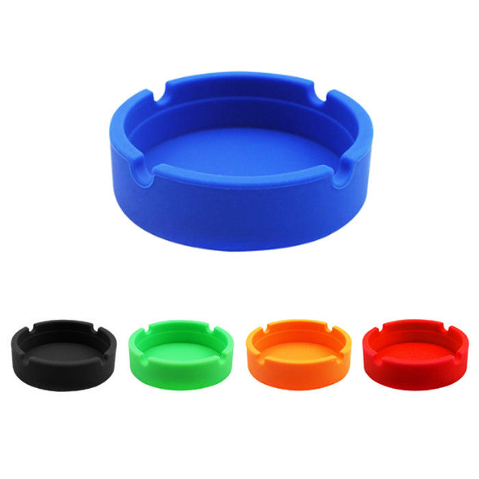 1 X Silicone Ashtray Shatterproof Butt Ash Cup Ashes Bucket Pipe Holder Round