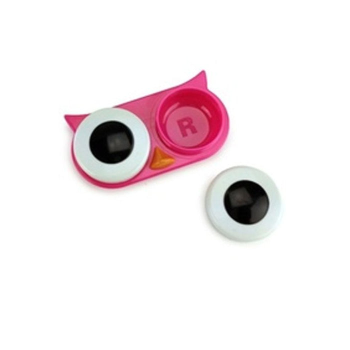 2 Pc Owl Eyes Contact Lens Case Travel Holder Storage Solution Soaking Box New