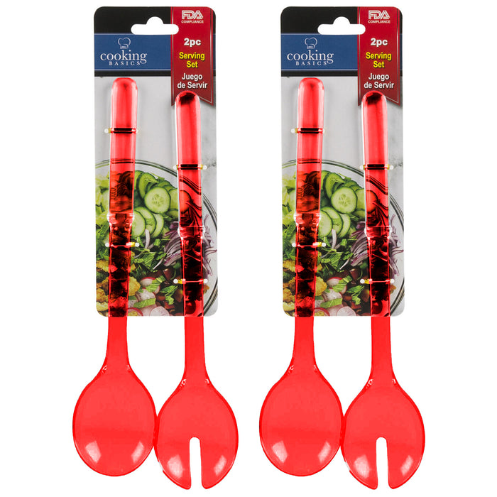 4 Pc Kitchen Utensil Set Salad Serving Tool Spoon Cooking Food Ice Plastic 11.5"