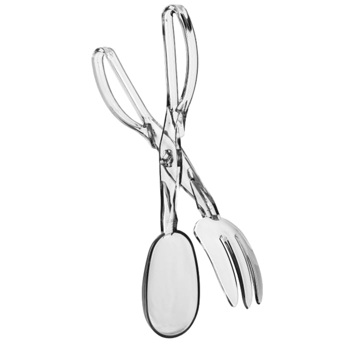 2 Pc Serving Tongs Salad Cooking Food Ice BBQ Clear Plastic Utensil Kitchen Tool