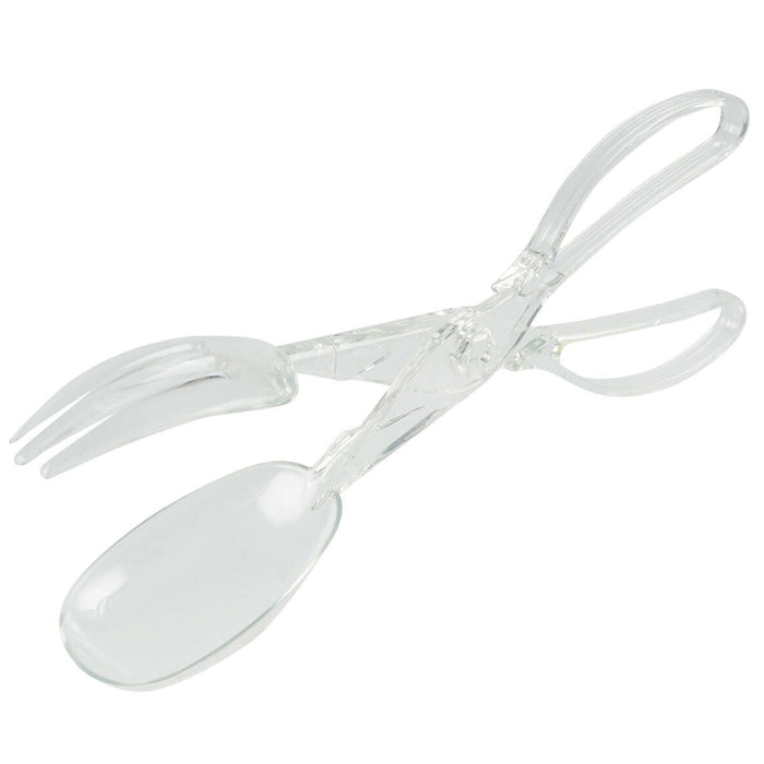 2 Pc Serving Tongs Salad Cooking Food Ice BBQ Clear Plastic Utensil Kitchen Tool