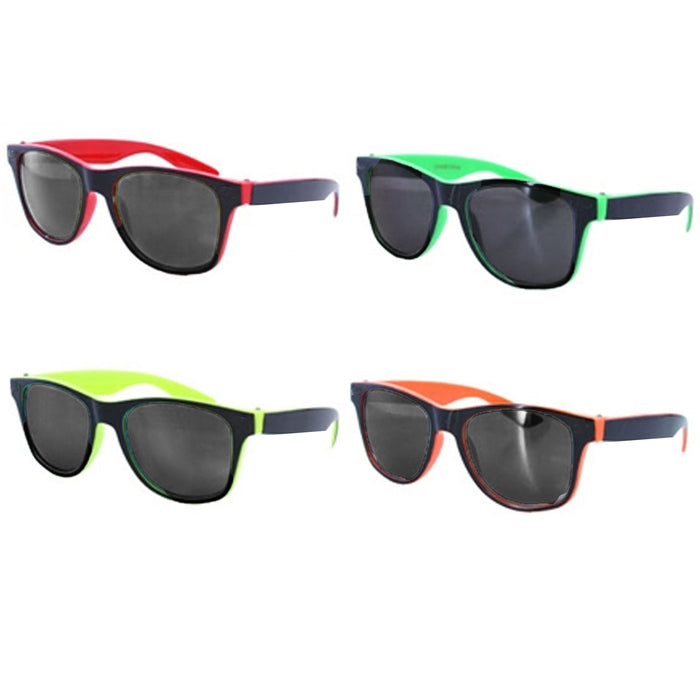 4 Boys Girls Kids Sunglasses Square Frame Neon Reflective Baby Toddler Glasses