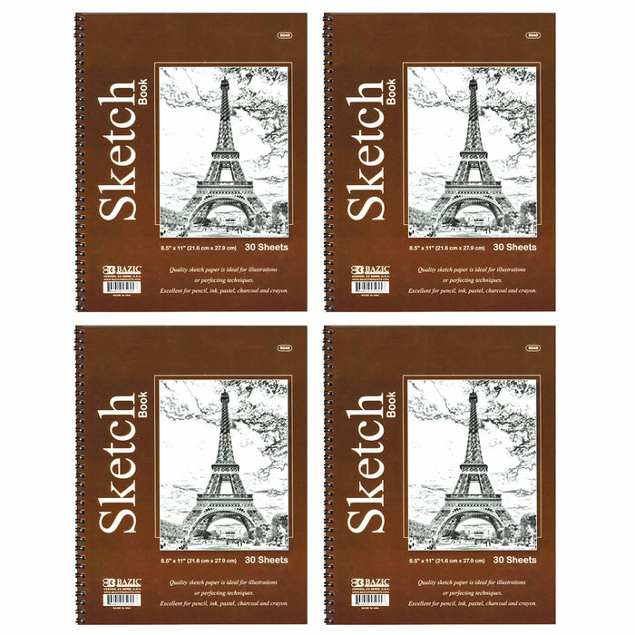 4 Pc Sketchbooks Sketch Pad Side Spiral Bound 8.5"X11" Artists Drawing Art Paper