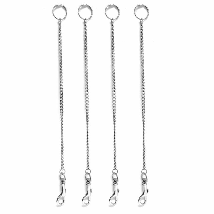 4 Pc Metal Chain Hook Key Rings 12"L Keychain Snap Swivel Lobster Claw Clasps