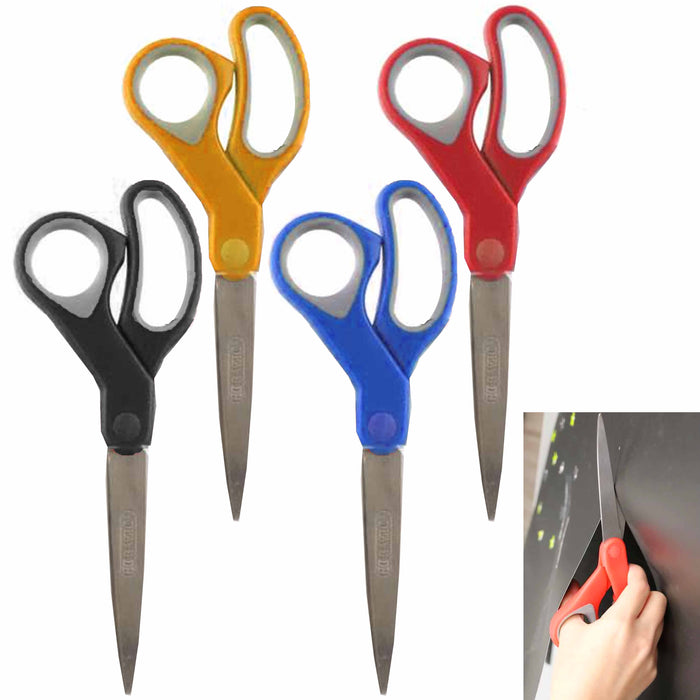 Emraw 8 Straight Handle Stainless Steel Scissors Soft Comfort Grip Handles Small  Sharp Scissors Sharp Blades for Cutting Paper and Fabric Kitchen Shear  (Pack of 4) 