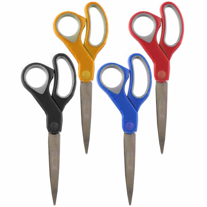 2 Pc Sharp Scissors 8" Stainless Steel Cushion Grip Handle Office School Crafts