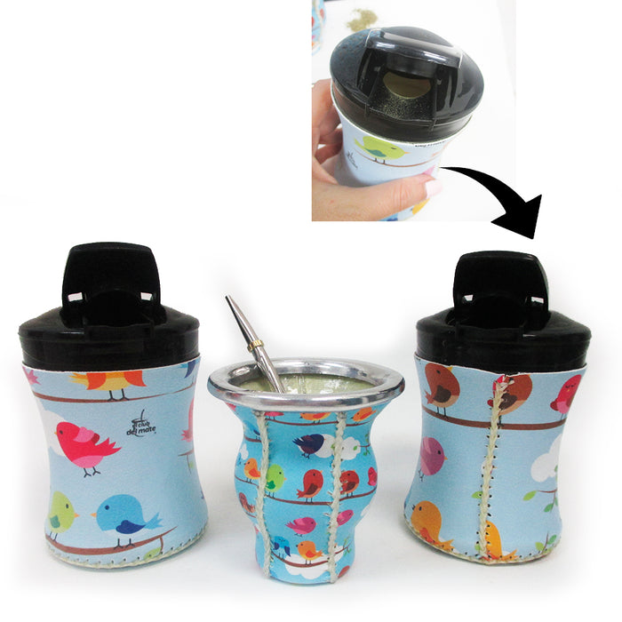 Yerba Mate Kit 5 Pc Argentina Gourd Straw Bombilla Bag 2 Containers Yerba Sugar