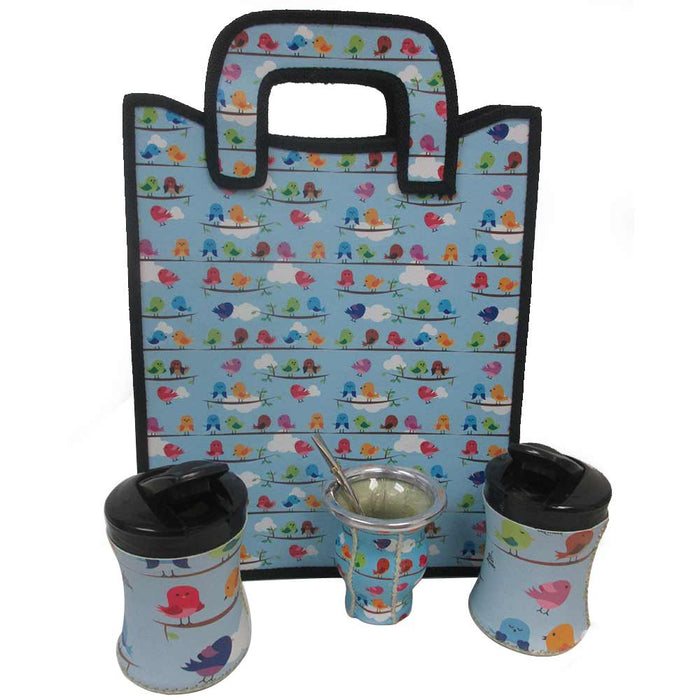 Yerba Mate Kit 5 Pc Argentina Gourd Straw Bombilla Bag 2 Containers Yerba Sugar