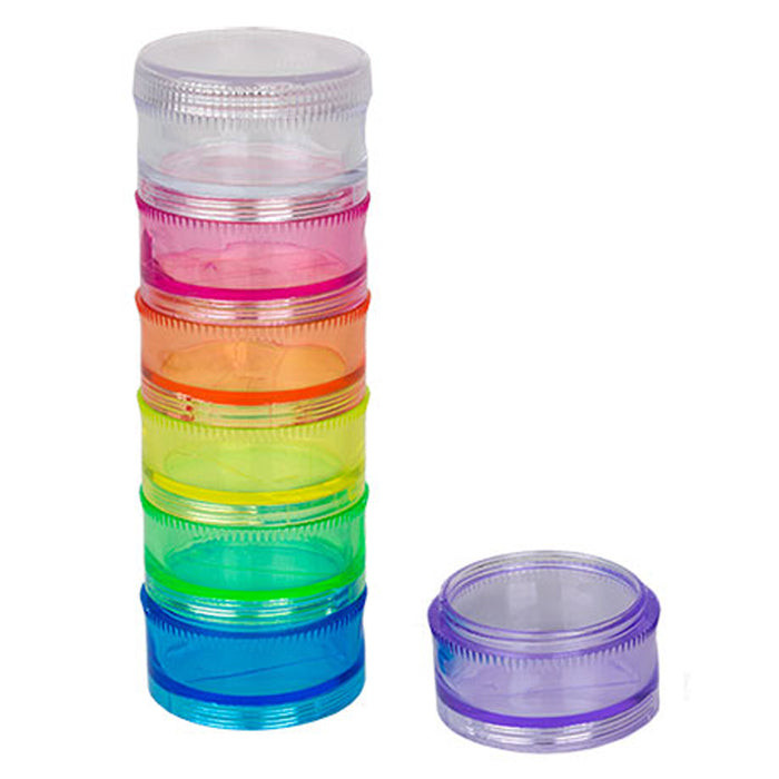 2 Pk 7 Day Weekly Medicine Tablet Pill Box Holder Organizer Stackable Container