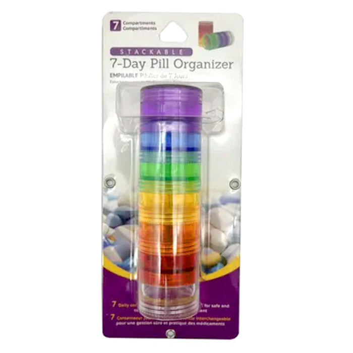 1 Pk Large 7 Day Pill Organizer Stackable Containers Weekly Medicine Holder Case