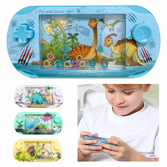 2 Pc Handheld Water Games Dinosaur Theme Ring Toss Retro Pocket Toys Kids Gift