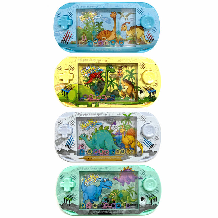 6 Pc Compact Handheld Water Games Ring Toss Pocket Mini Arcade Dinosaur Toy Gift