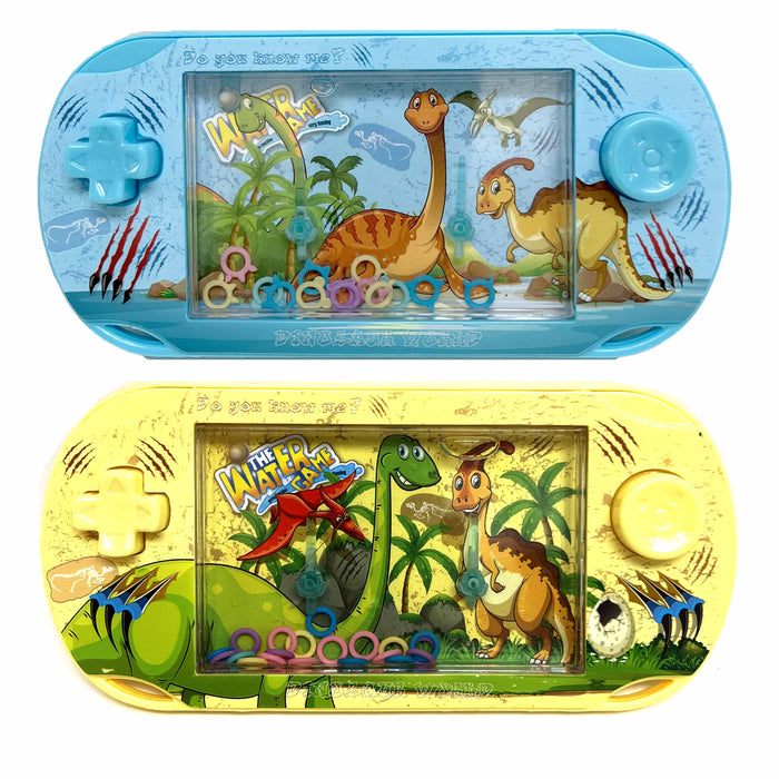 4 Pc Retro Handheld Water Games Dinosaur Theme Ring Toss Pocket Toy Party Favors