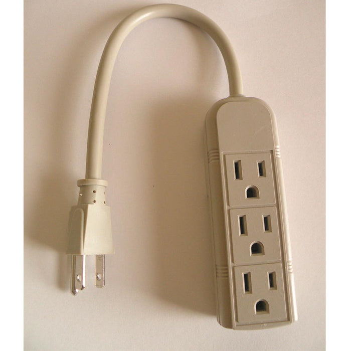 2 PC Extension Cord 3 Outlet Power Strip 13 Amp 125V UL Break Surge Heavy Duty