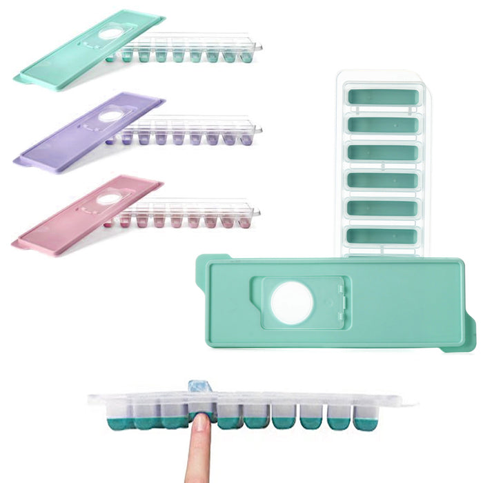 2 Pc Silicone Non Stick Ice Cube Tray Push Out With Flexible Bottom Rectangle